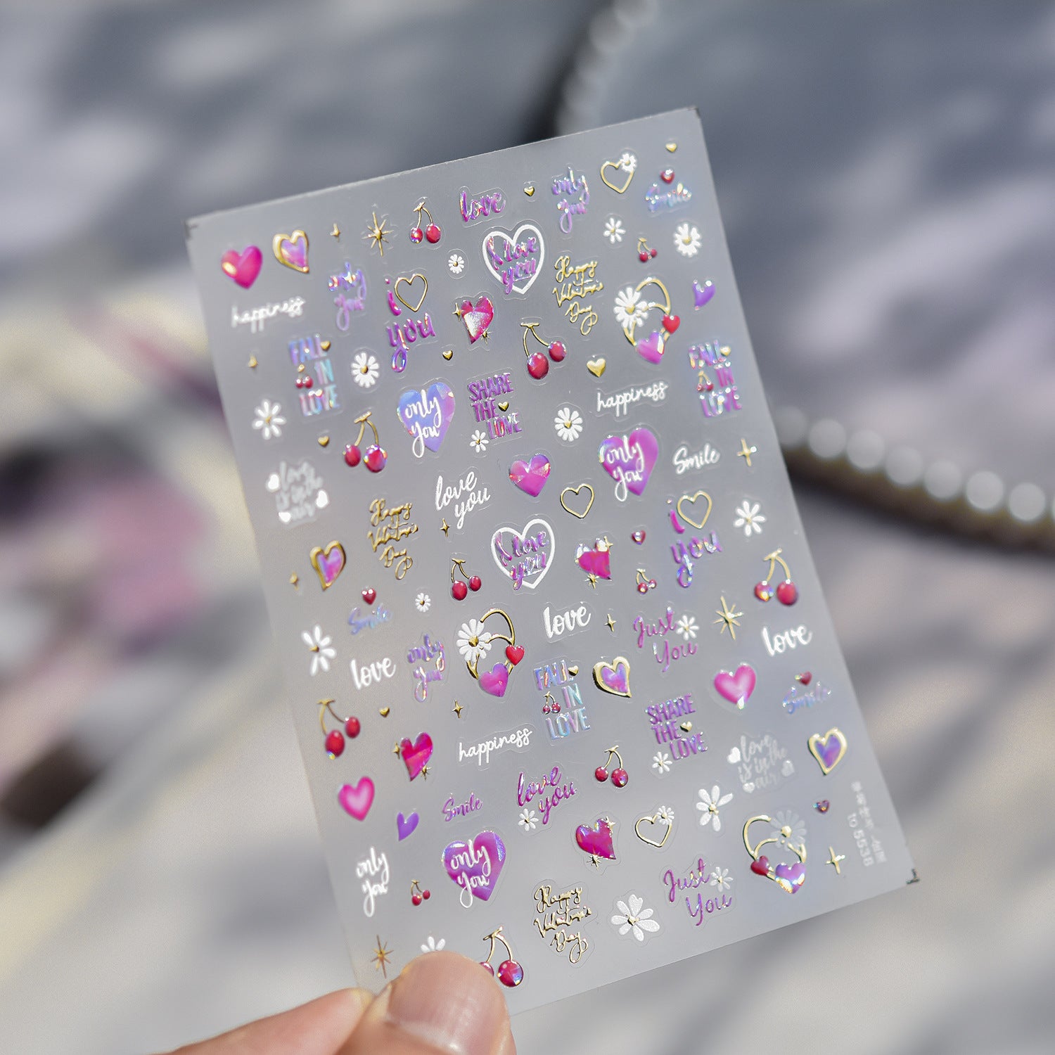 甜蜜之愛系列：浪漫之愛 — 3D 金屬感指甲貼
