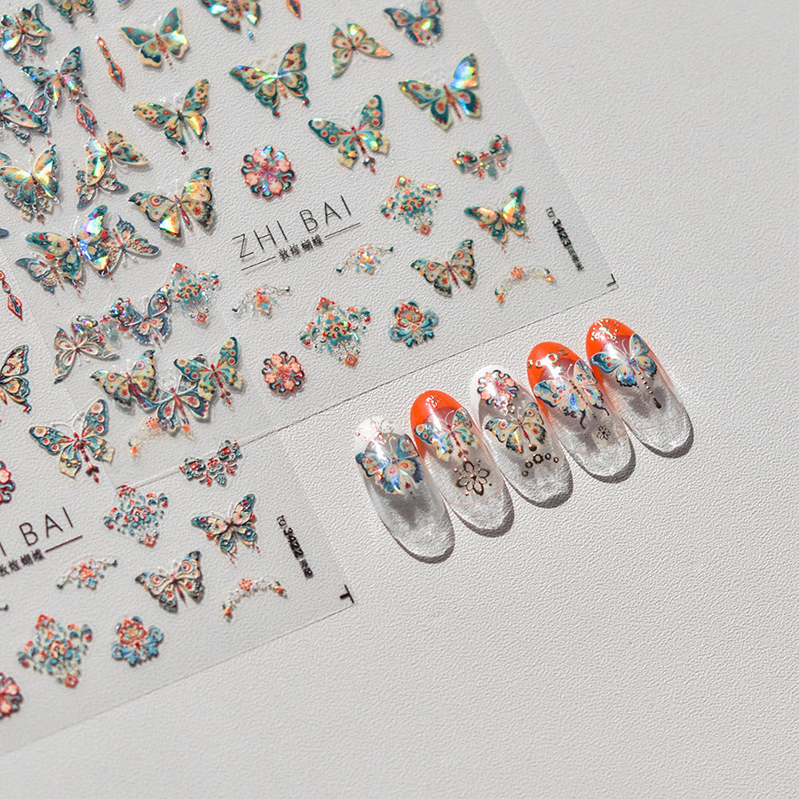 Embossed Butterfly Collection – Vintage Enamel Nail Art Set