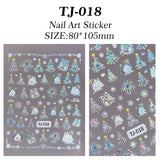 Christmas colorful hut nail art sticker 5D relief three-dimensional Christmas atmosphere nail sticker jewelry TJ model