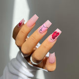 Série Abstract Face Press on nails Graffiti Color Block Line Nail Nail Press on nails Atacado｜365nails
