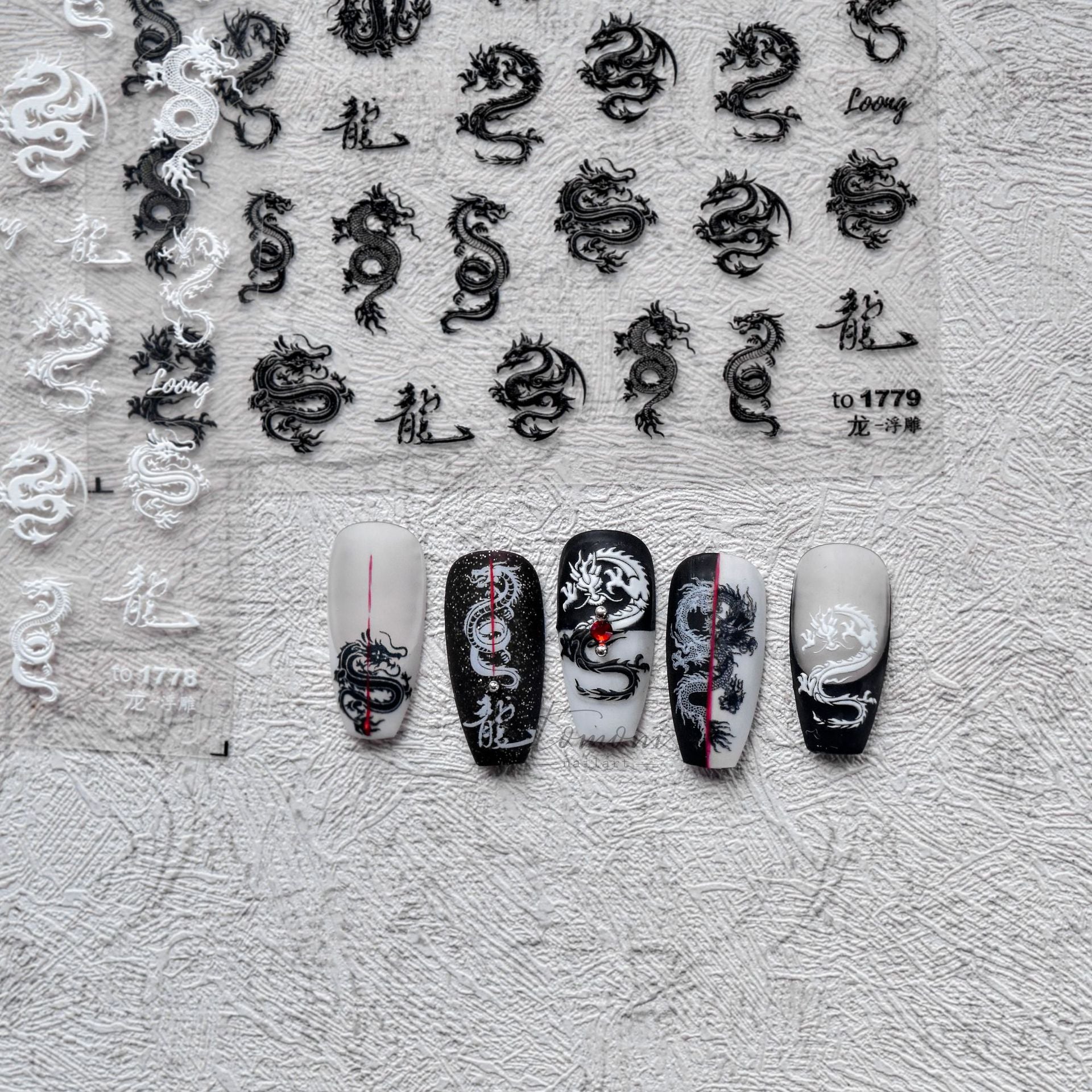 White Dragon – Elegant Chinese Nail Art Set