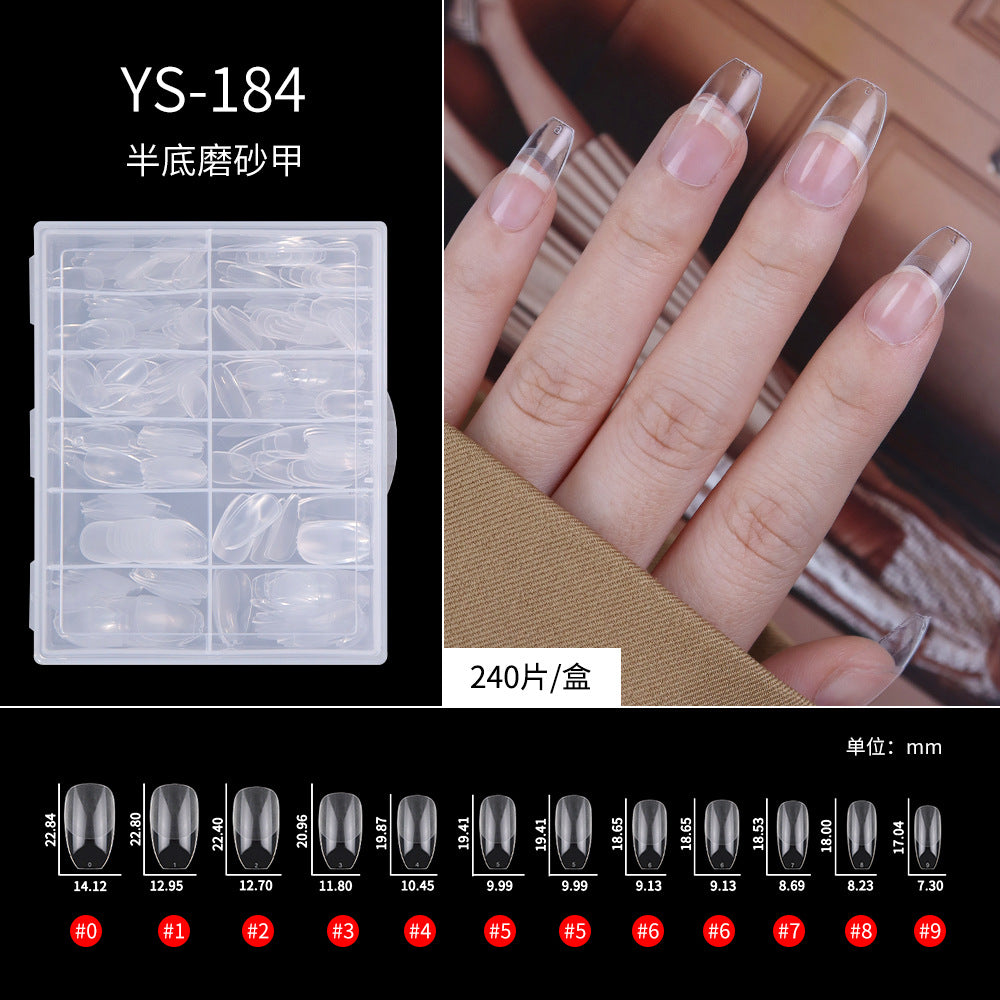 365nails Half-Matte Seamless Nail Tips | Multi-Shape Nail Extension Set (YS-101 to YS-402)