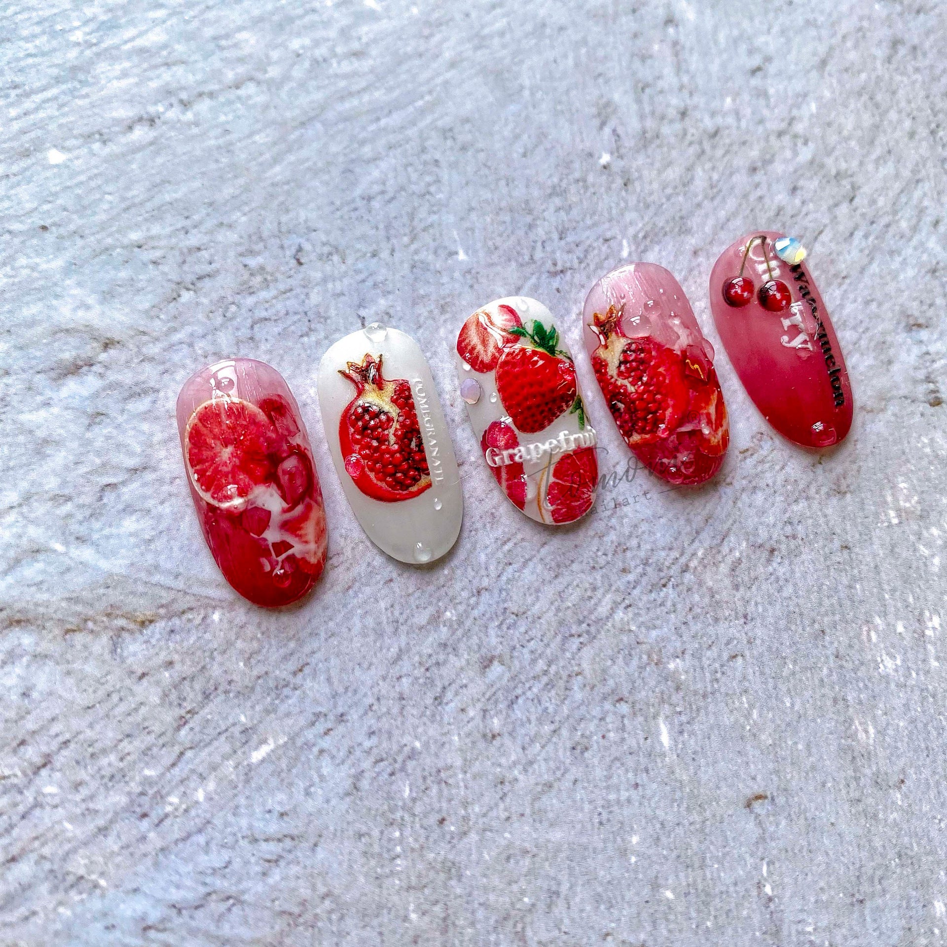365nails: "summer fruit slice embossed set" – Nail Art Stickers