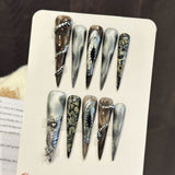 Dragon Scale Metallic Fantasy Press-On Nails