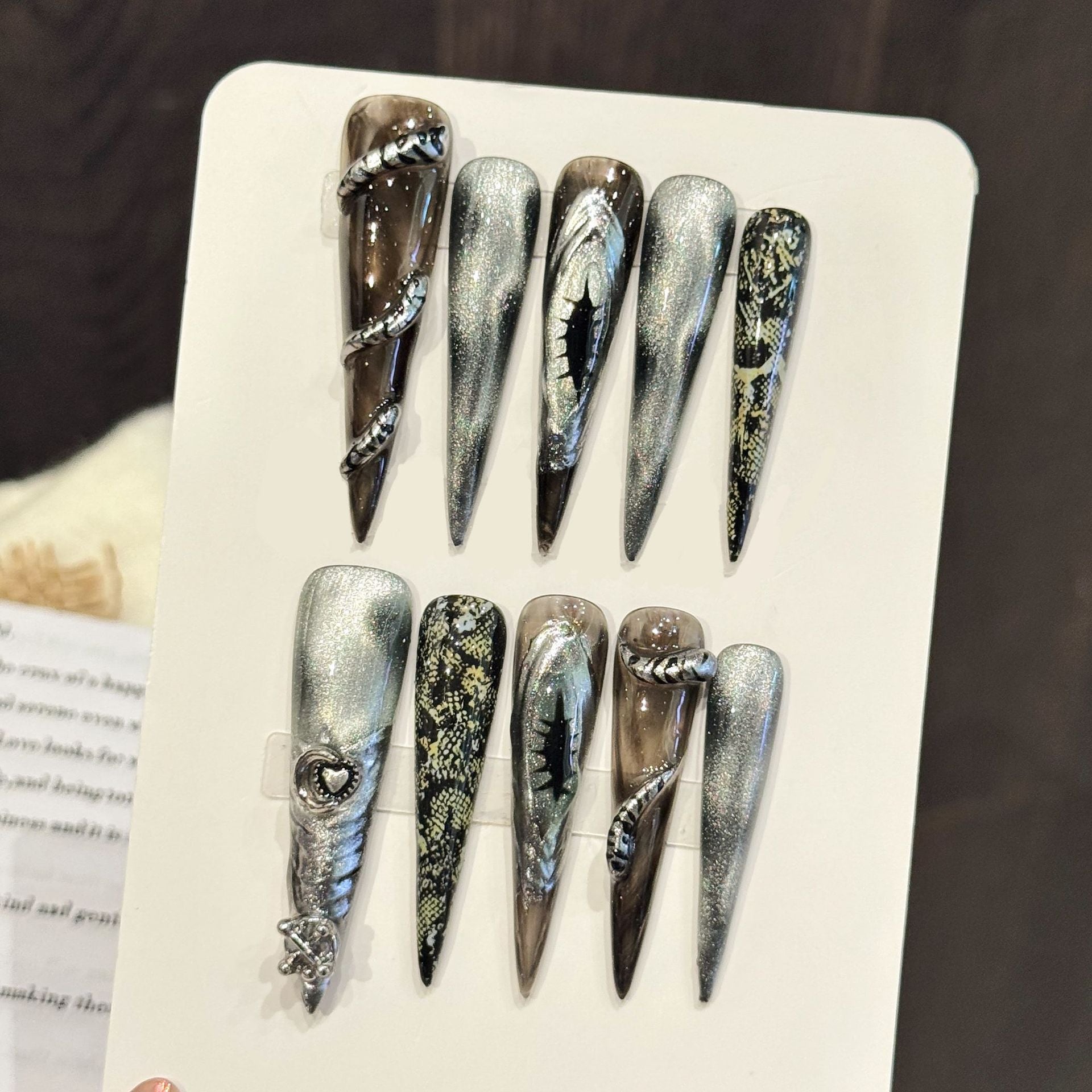 Dragon Scale Metallic Fantasy Press-On Nails