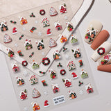 Original Christmas element nail art sticker 5D relief three-dimensional happy Christmas DIY nail sticker jewelry AA