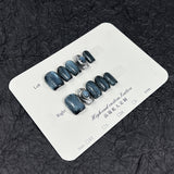 365nails Nocturne: "Midnight Sapphire" – Short Square Cat Eye & Glitter Press On Nails 24pcs