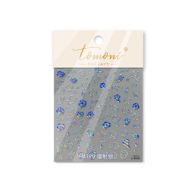 365nails: "Laser Silver Abstract" – Nail Art Stickers
