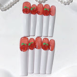Cherry French White Extra Long Press On Nails