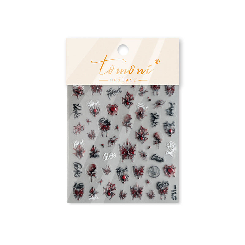 365nails: "Gothic Red Spider" – nail art stickers
