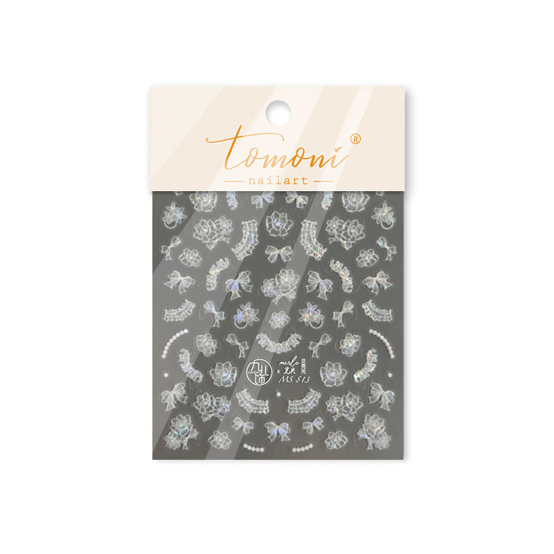 365nails: "Iridescent Lace & Bow" – nail art stickers