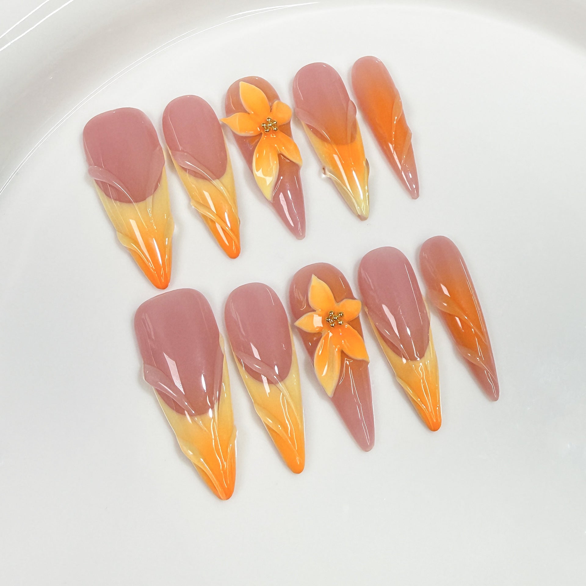 Sunset Bloom Ombre Series Press-On Nails
