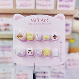 Cute Rainbow Cartoon Kids Press On Nails Mixed Collection