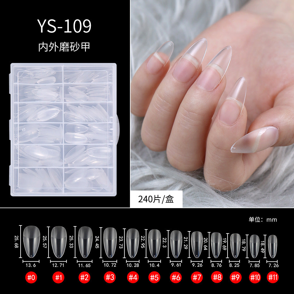 365nails Half-Matte Seamless Nail Tips | Multi-Shape Nail Extension Set (YS-101 to YS-402)