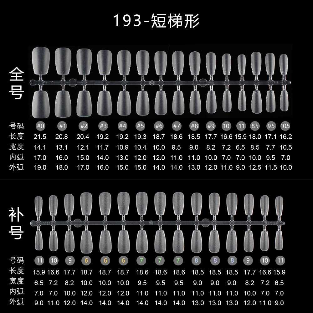 Nail Tips Transparent nail piece wholesale 30 pieces, full number, light and thin, full sticker, trapezoidal non-marking, wear-free patch, frosted nail piece