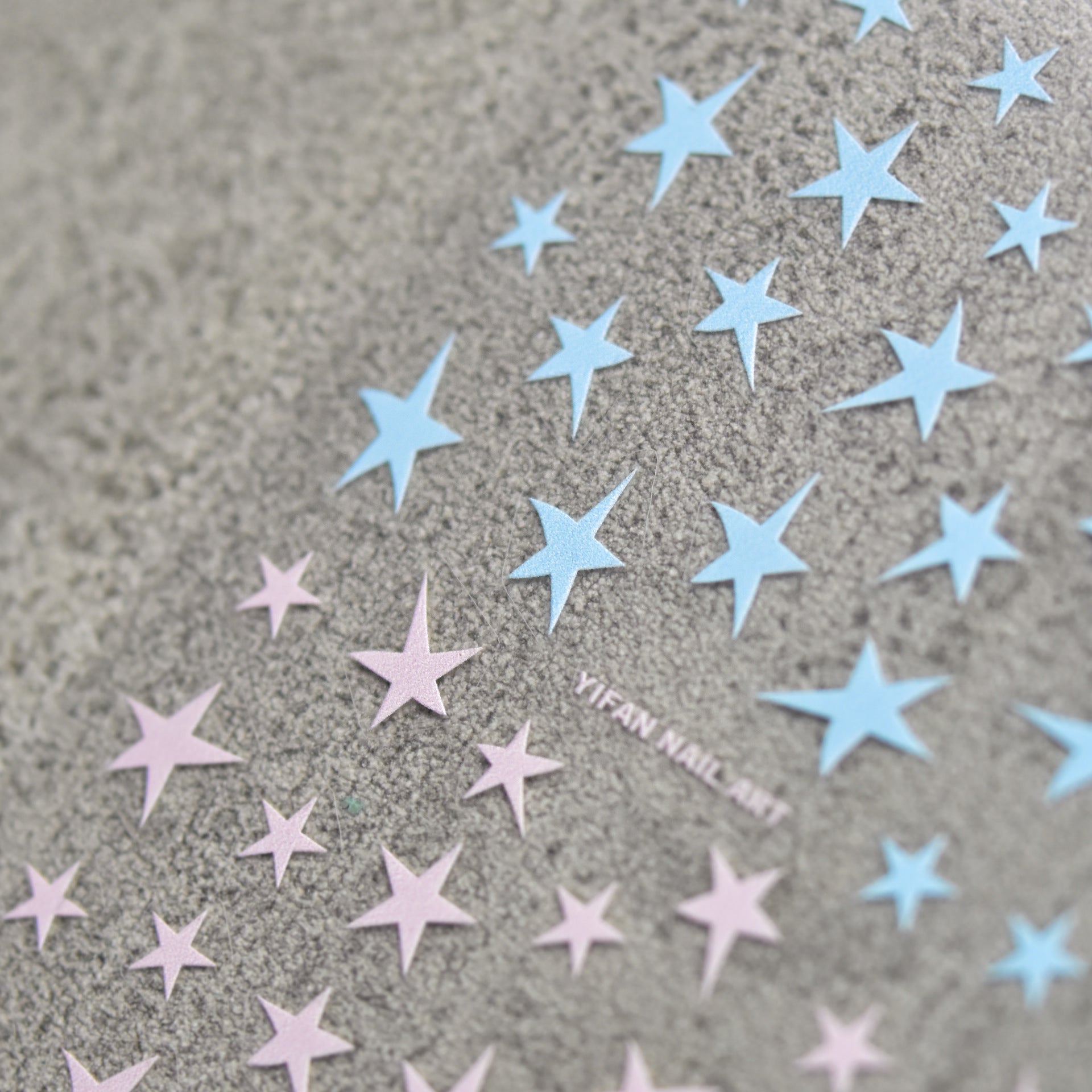 365nails: "Pastel Blue Pink Star Gradient" – nail art stickers