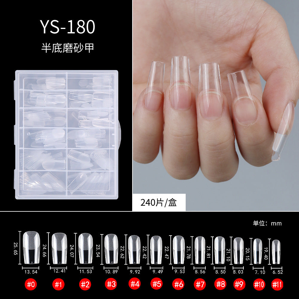365nails Half-Matte Seamless Nail Tips | Multi-Shape Nail Extension Set (YS-101 to YS-402)
