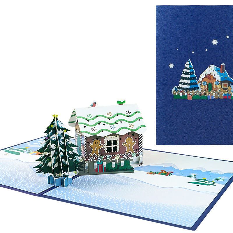 New creative three-dimensional greeting card Christmas gingerbread house ornament holiday greeting card