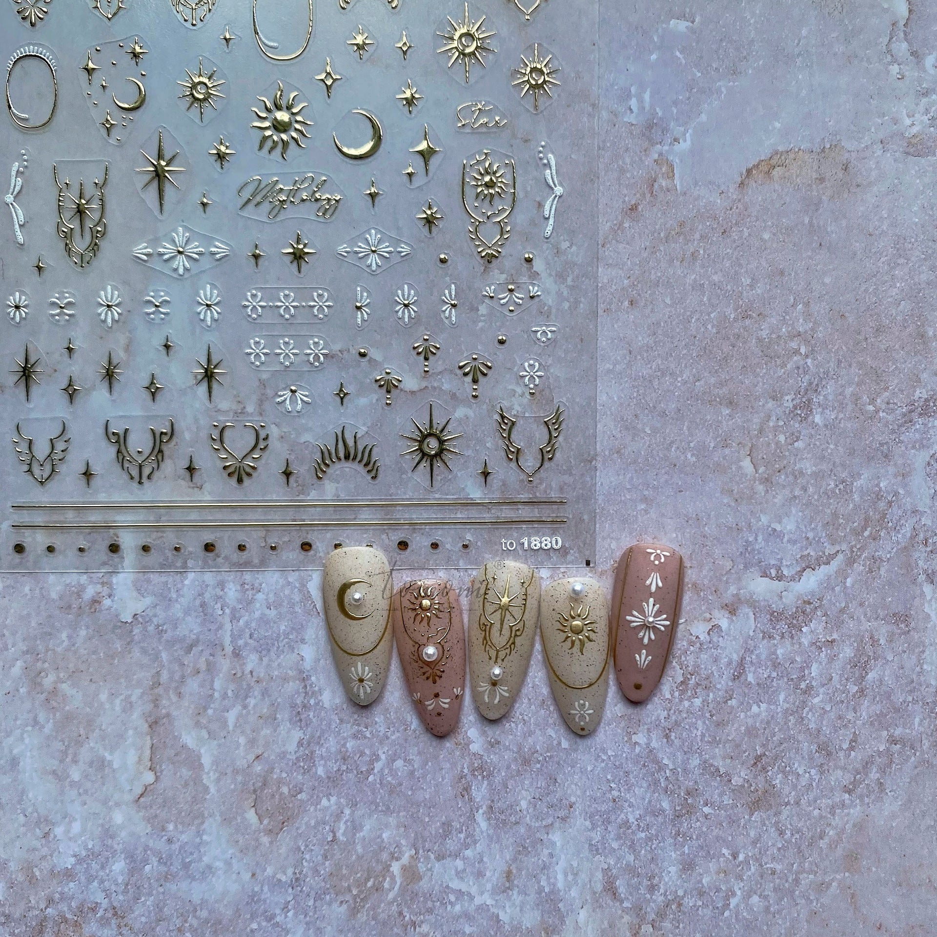 Vintage Celestial Starry Nail Art Set