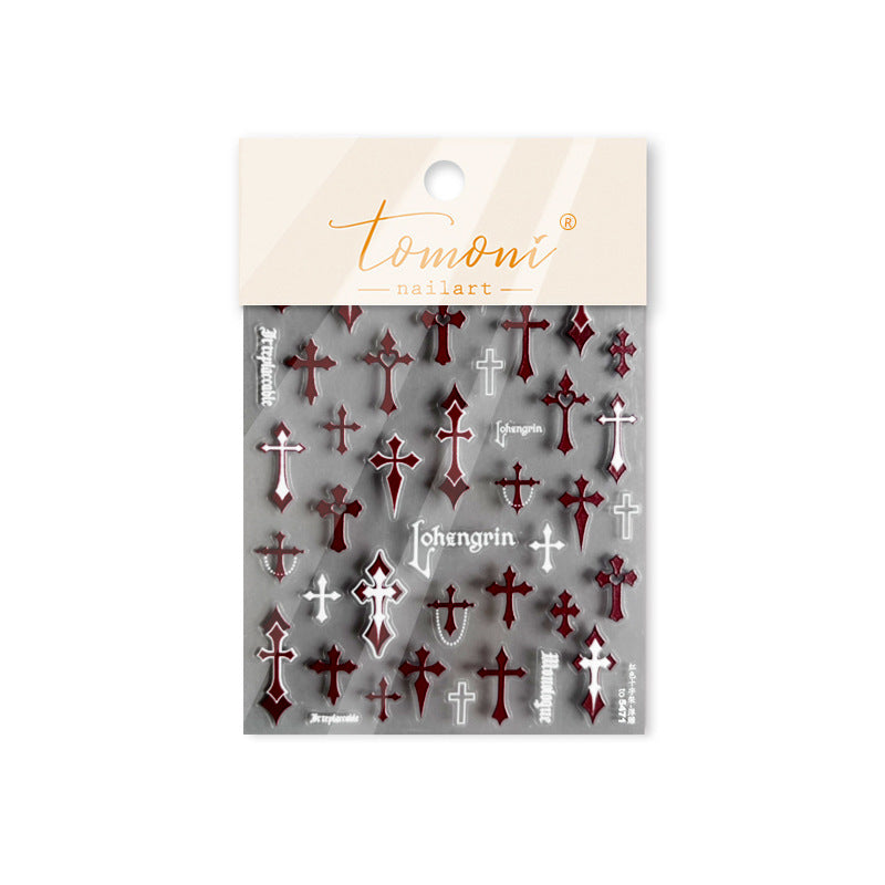 Gothic Cross: "Lohengrin" – 5D Embossed Nail Sticker