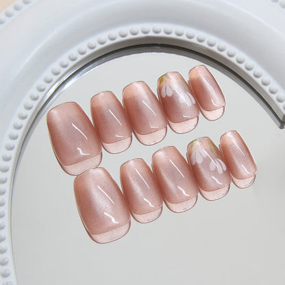 Nail Tips  Prefabricated Nail Gentle Tulip Blush cat eye Spring Whitening Atmosphere  Nail Art 30 pieces｜365nails