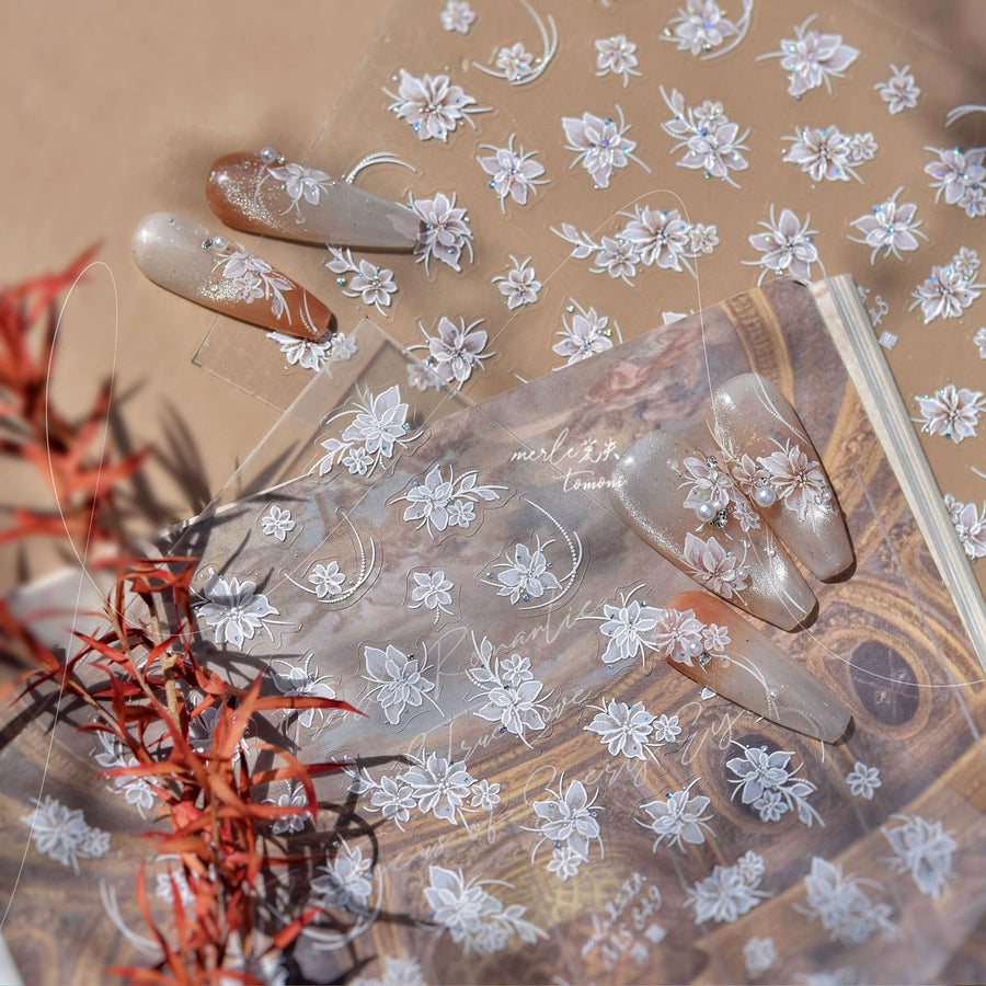 365nails: "Clear Embossed Lily Flower" – Nail Art Stickers