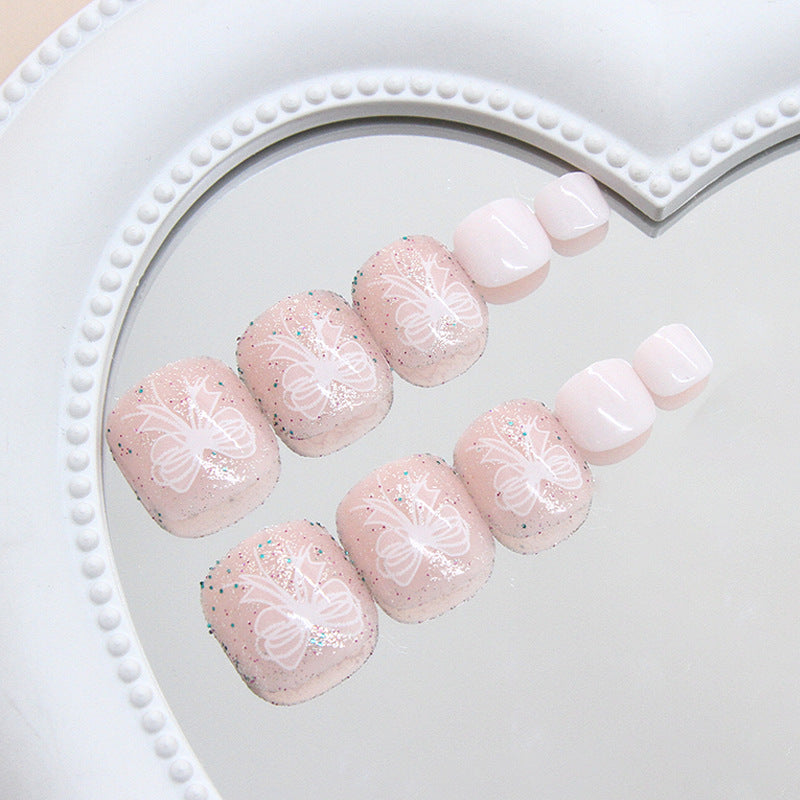 Arco dulce y suave, refrescante y moderno, destello fino versátil, uñas de los pies, uñas removibles y usables｜365nails