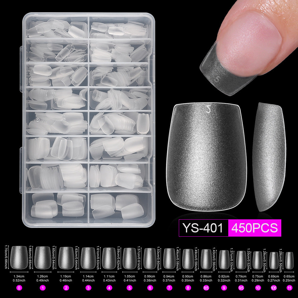 365nails Full-Matte Nail Tips | Multi-Shape Nail Extension Set with Storage Case