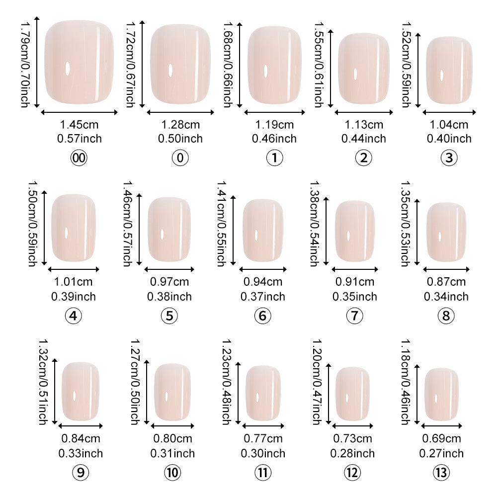 Nail Tips Hot-selling solid color press on nails fake nail short square nail art simple nude work in progress 150 pieces