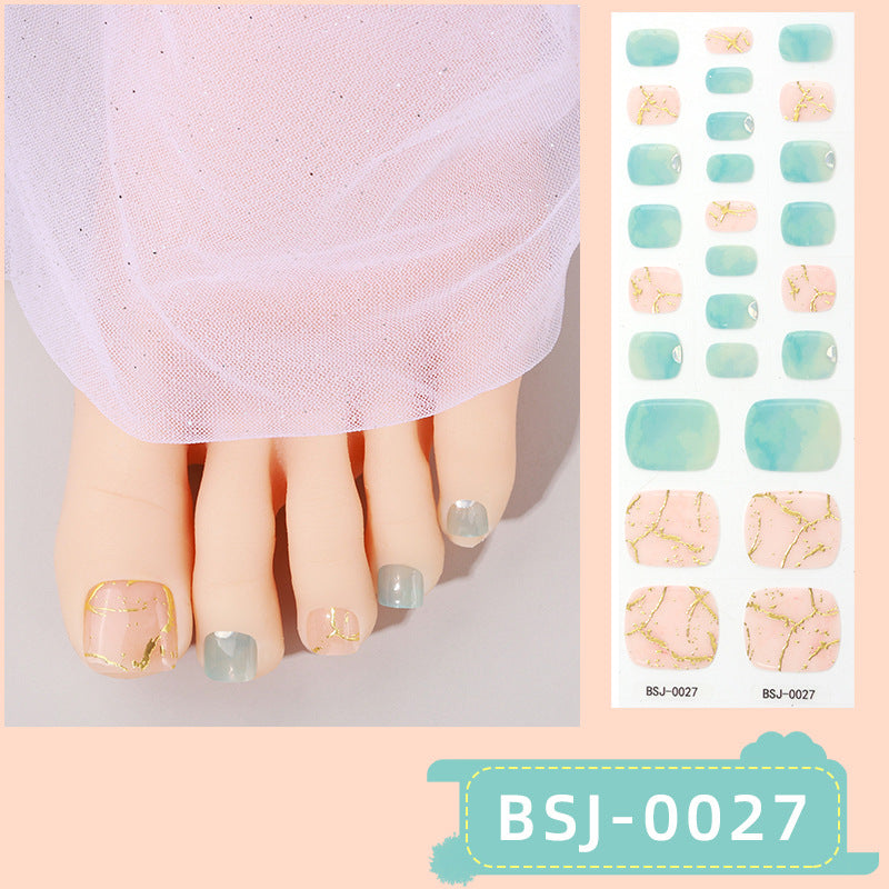 Semi-Cured Gel Nail Strips 3D Soft Glossy Toe Design (MOQ=3)