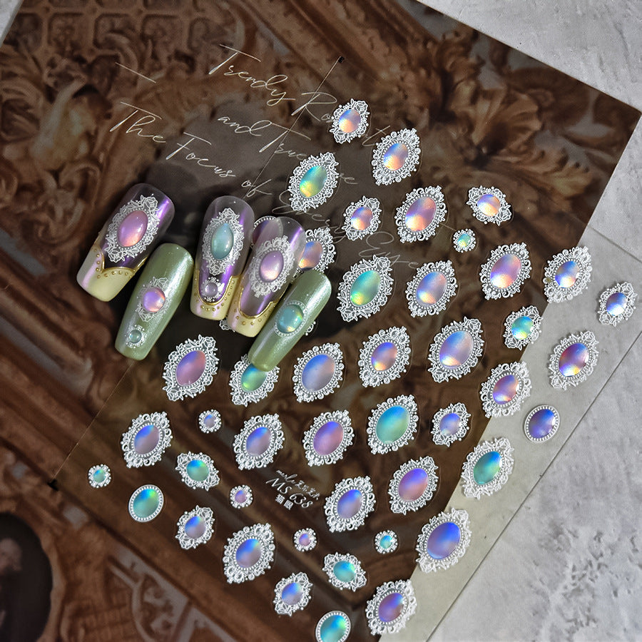 365nails: 빈티지 레이스 오로라 젬 – 네일 아트 스티커