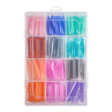 Nail Tips Nail mold crystal color extension without paper tray rapid phototherapy extension nail piece 288 pieces boxed  nail film set