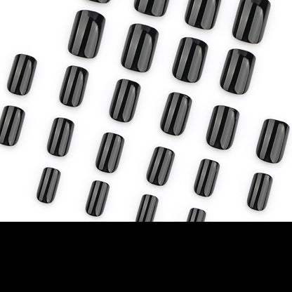 Classic black solid color manicure fake nails press on nails  hot-selling short-term wearing nail wholesale｜365nails