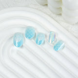 Kids press-on nails Mermaid shell phosphorescent pointed almond nail child 24 pieces