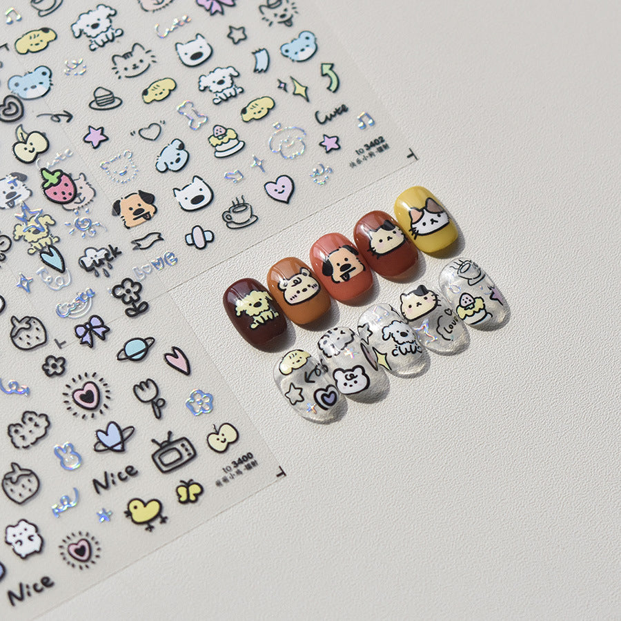 Holographic Daily Life Collection: "Cute Holographic Daily Items" – 3D Embossed Nail Sticker