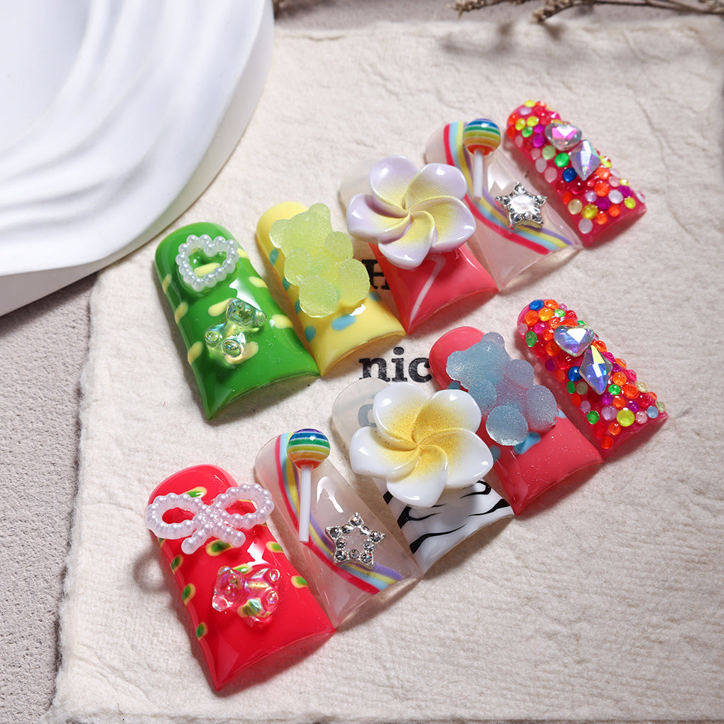 Colorful Candy Duckbill Press On Nails