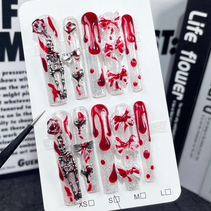 Extra Long Oval Handmade press on nails sweet cool Spice Girls Halloween ｜365nails