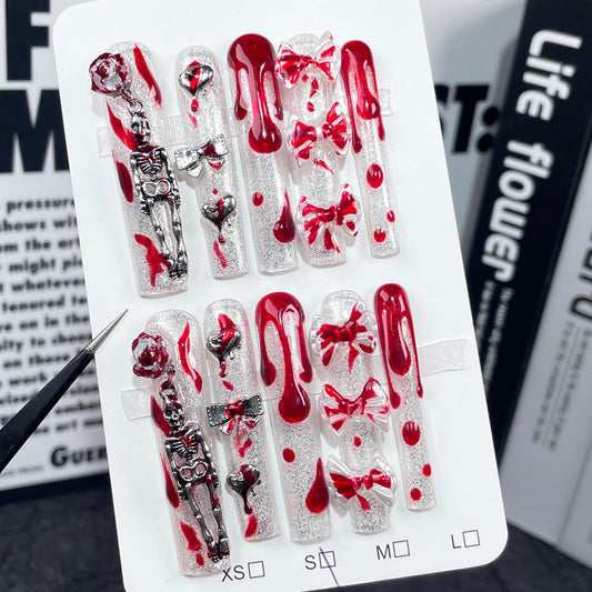 Extra Long Oval Handmade press on nails sweet cool Spice Girls Halloween ｜365nails