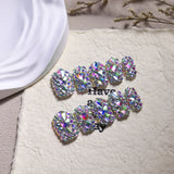 AB Crystal Full Rhinestone Square Press On Nails