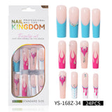 Long press on nails, French versatile patch nail art removable prefabricated fake nail press on nails piece