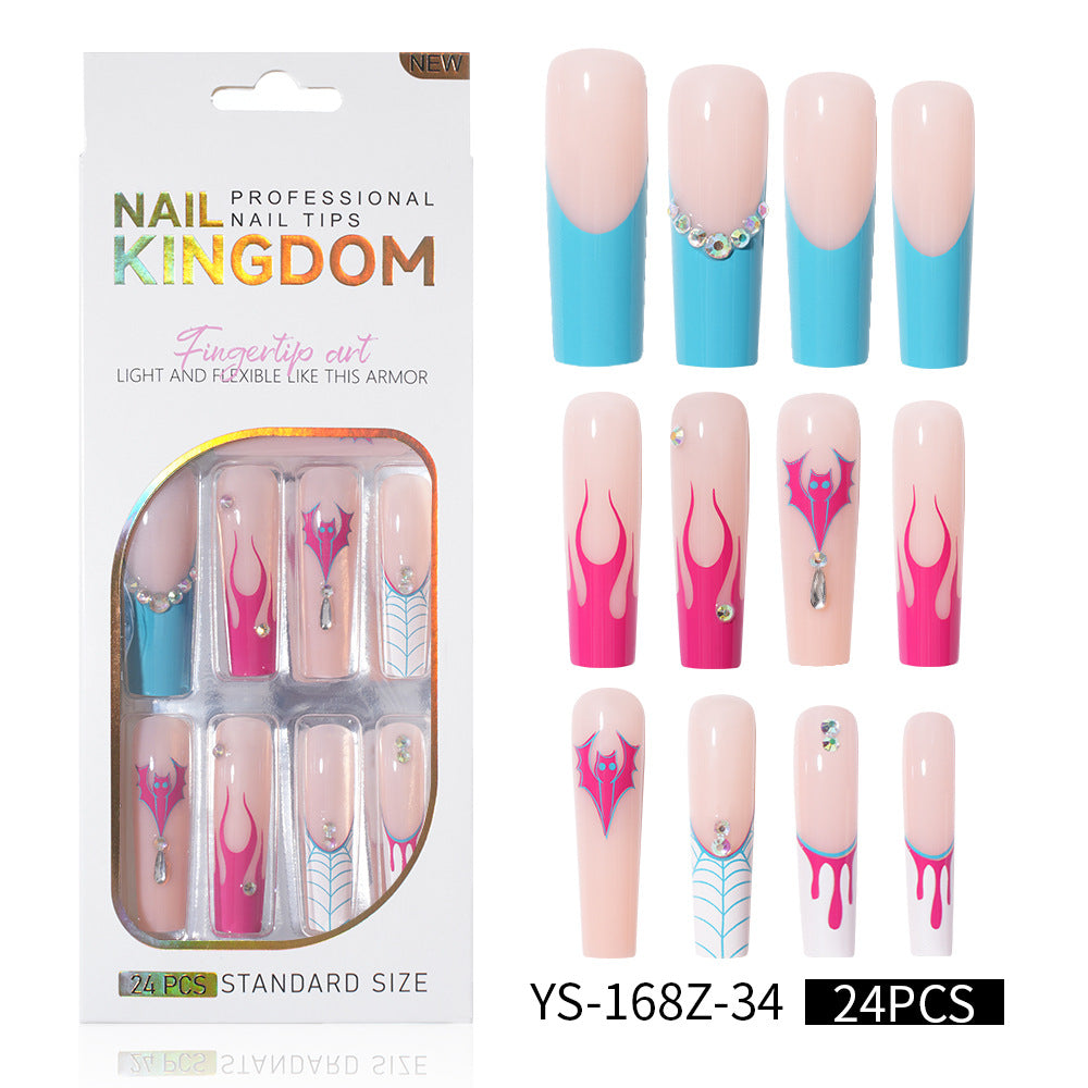 Long press on nails, French versatile patch nail art removable prefabricated fake nail press on nails piece