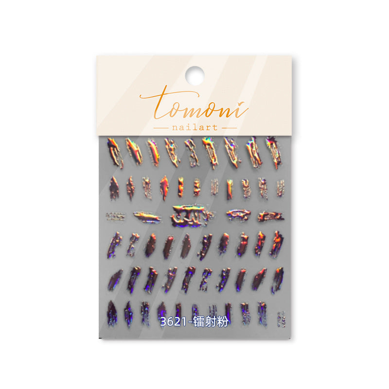 365nails: 메탈릭 그래피티 텍스트 포일 네일 스티커