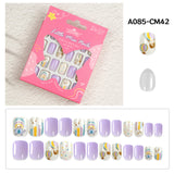 Kids press-on nails Comes with nail patch pointed almond 24 pieces finished product