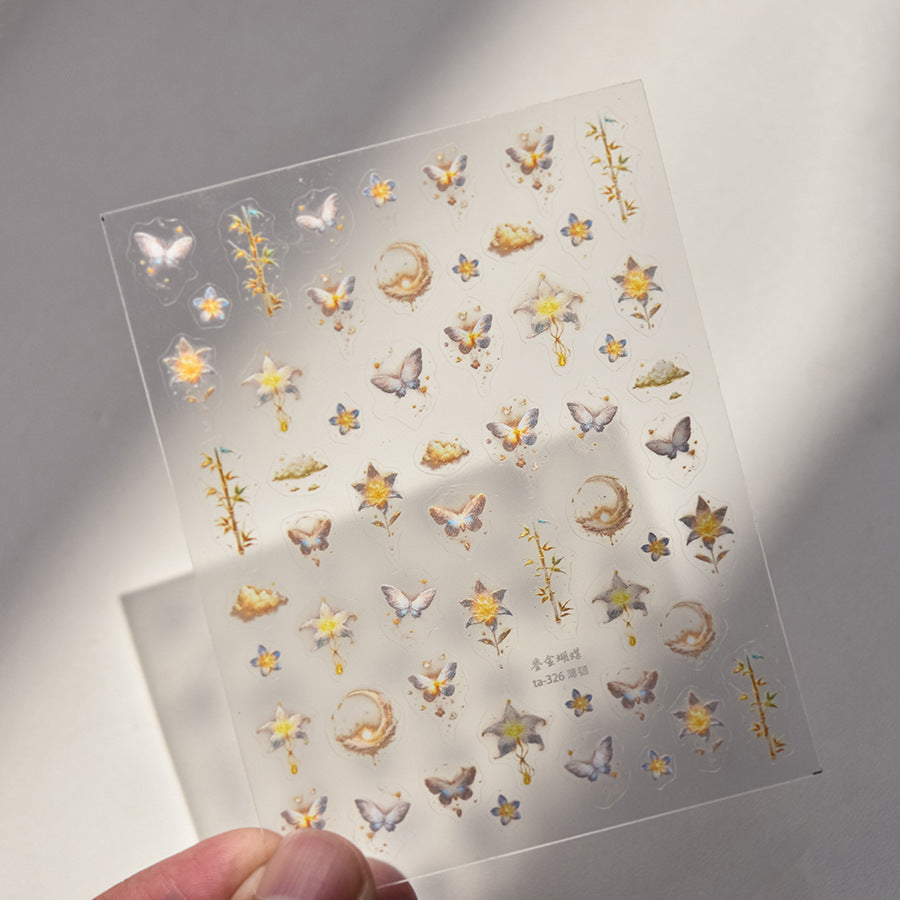 365nails: "Golden Star Lily" – Celestial Nail Stickers