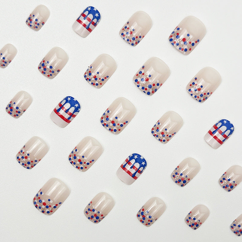 365nails: "Gingham Gala" – Retro Printed Plaid & French Short Oval Nails