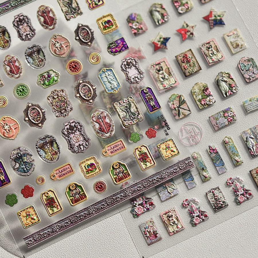 365nails: "vintage fairy & butterfly portrait" – Nail Art Stickers