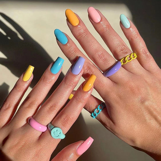 Press-on nails wholesale five-color removable manicure short ballet medium round double spell manicure patch wholesale nail nails｜365nails