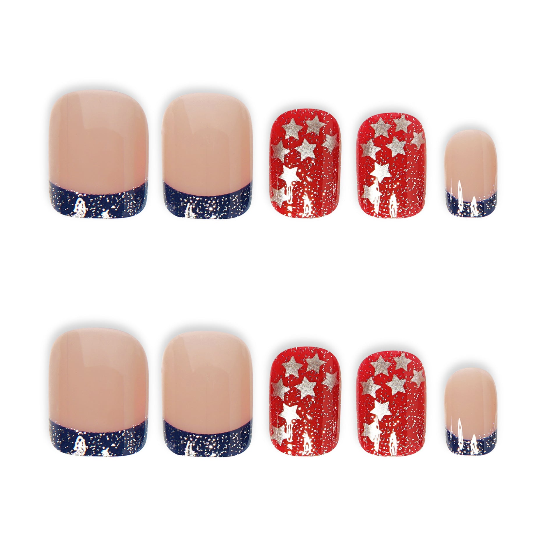 365nails: Independence Day Starry French Tip Press-On Nails