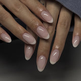 Cream White Minimal French Press On Nails