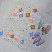365nails: "White Lace Flower Crystal Diamond" – nail art stickers